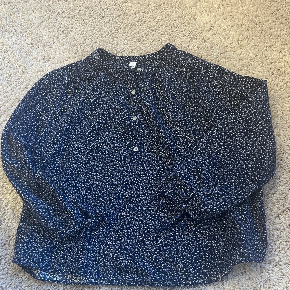 Old Navy popover fine corduroy floral top size XL NWOT